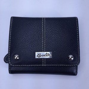 Buxton Black Wallet Zip Around Leather Accordion J